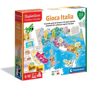 Clementoni – Gioca Italia Gioco Educativo Sapientino, Multicolore, 6-10 Anni
