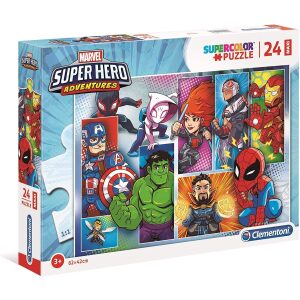 Puzzle da 24 Pezzi Maxi – Supercolor: Marvel Super Hero Adventures – Clementoni