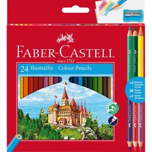 Faber-Castell Astuccio 24 + 3 matite Bicolor Colorate