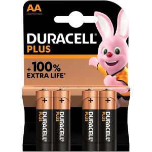 Duracell Plus AA Batterie Alcaline – Confezione da 4